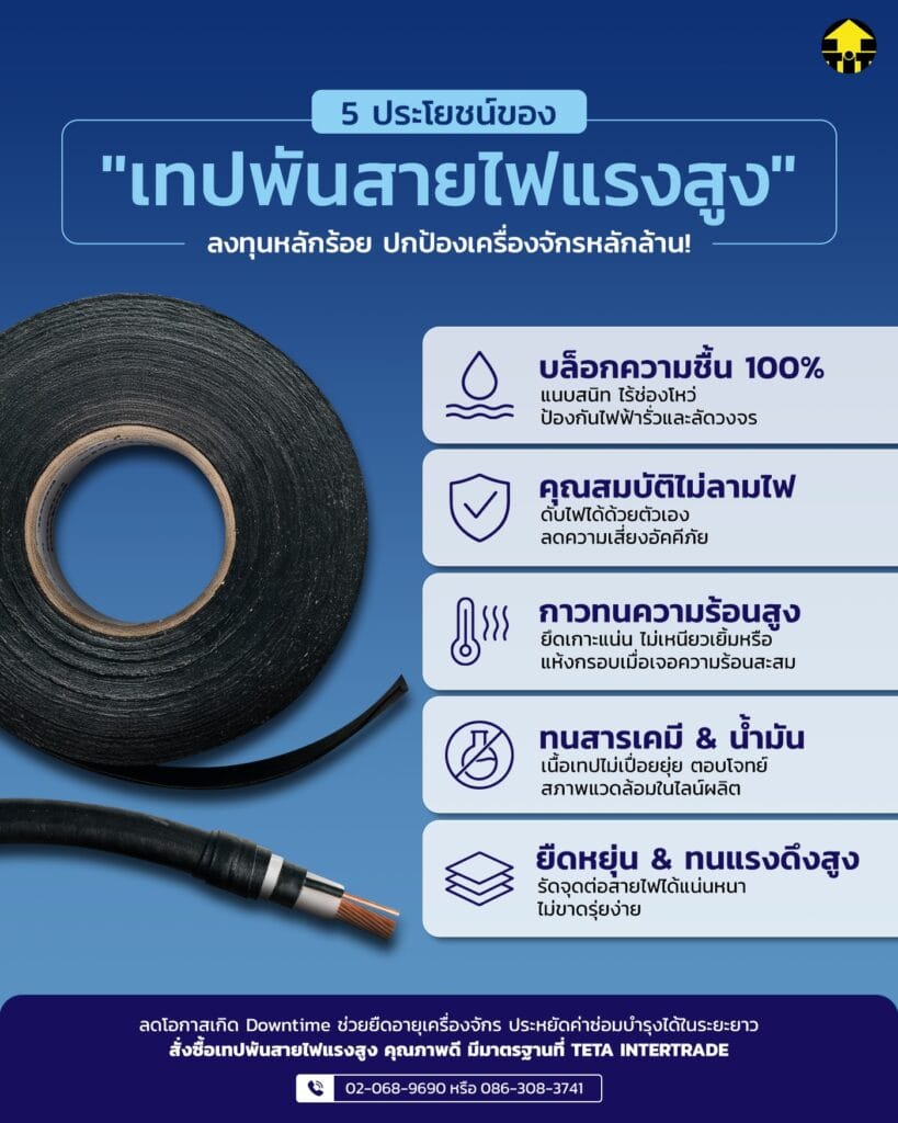 เหตุผลที่ควรเลือกเทปพันสายไฟให้ดี ด้วย 5 ประโยชน์ที่ตอบโจทย์ความปลอดภัยและคุ้มค่าในระยะยาว